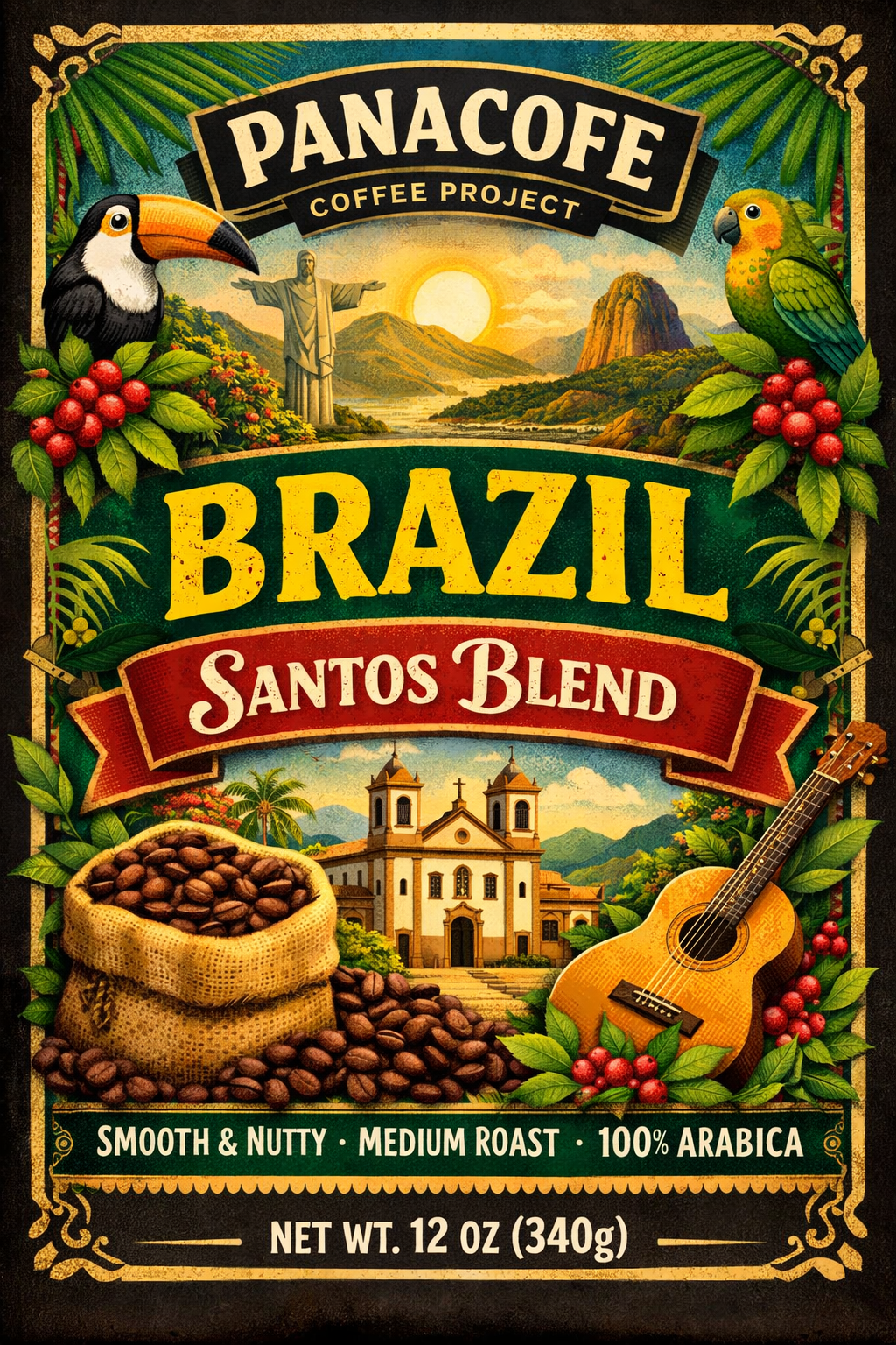 Brazil Santos Blend Coffee - Medium Roase